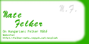 mate felker business card