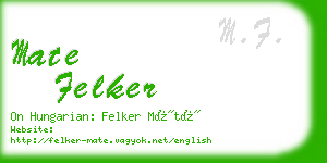 mate felker business card